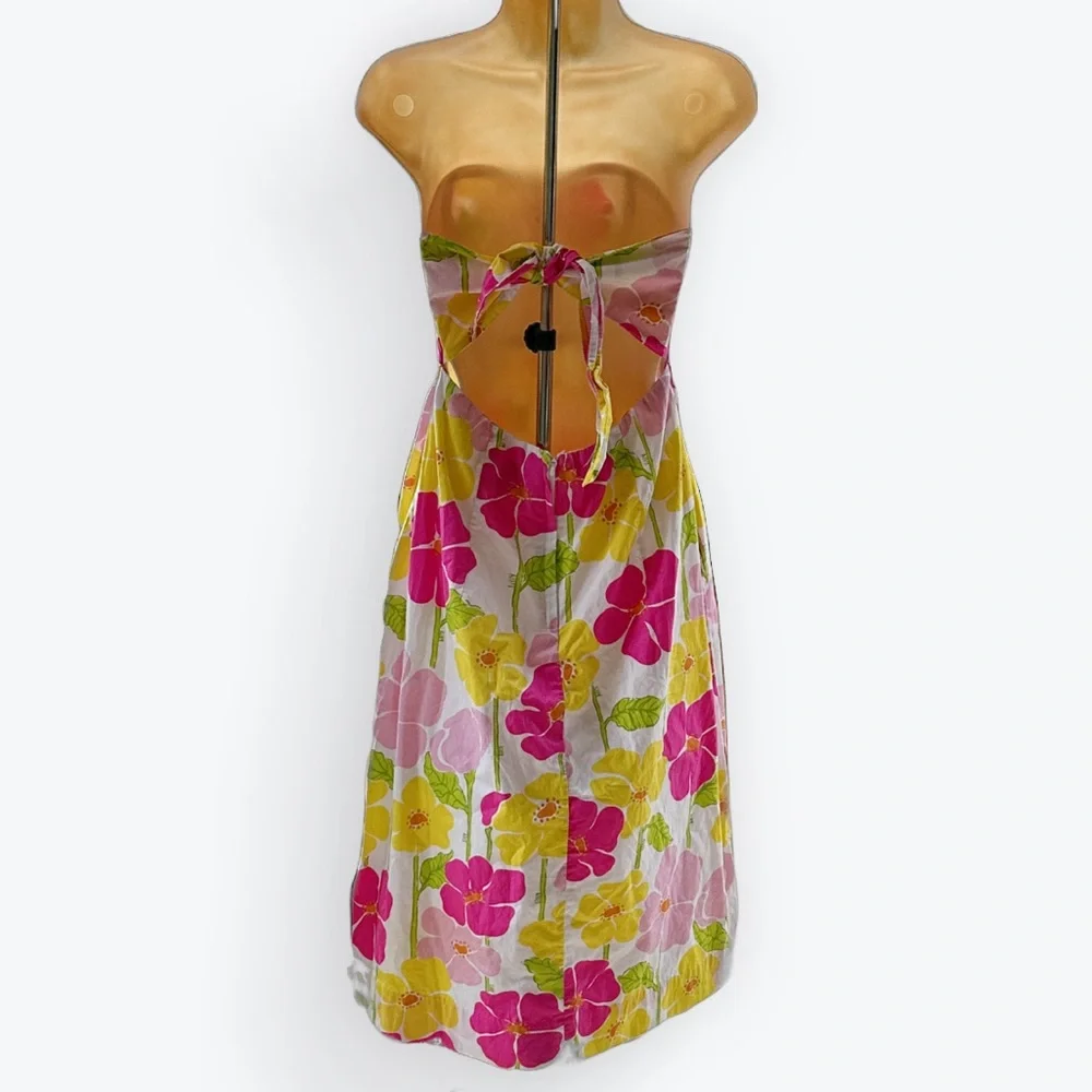Vintage Lilly Pulitzer Sabrina Sweet Sally Print Flowered Sundress Tie-Back ~ 8 - Picture 3 of 13